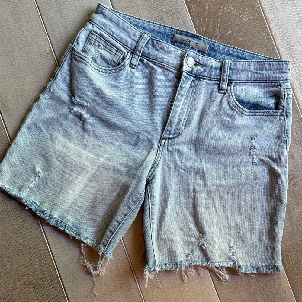 Joe's Jeans Distressed Light Blue Denim Shorts